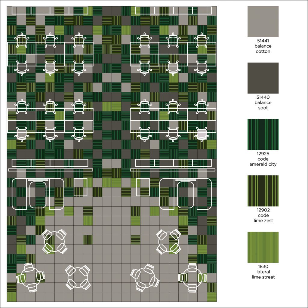 Office Carpet Tile Design - Inspired by Pantone Colour of the Year 2017